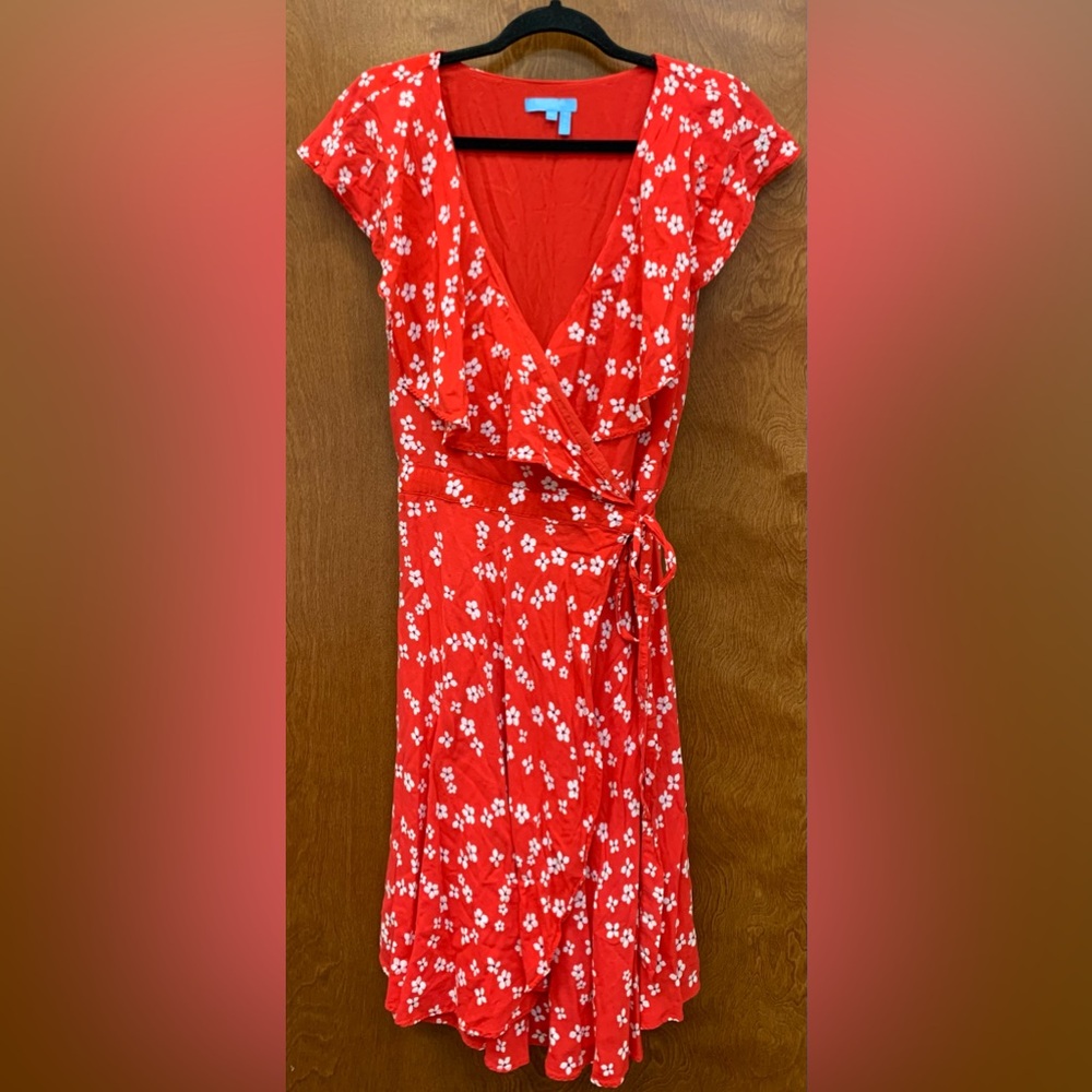 Draper James Red Floral Wrap Dress